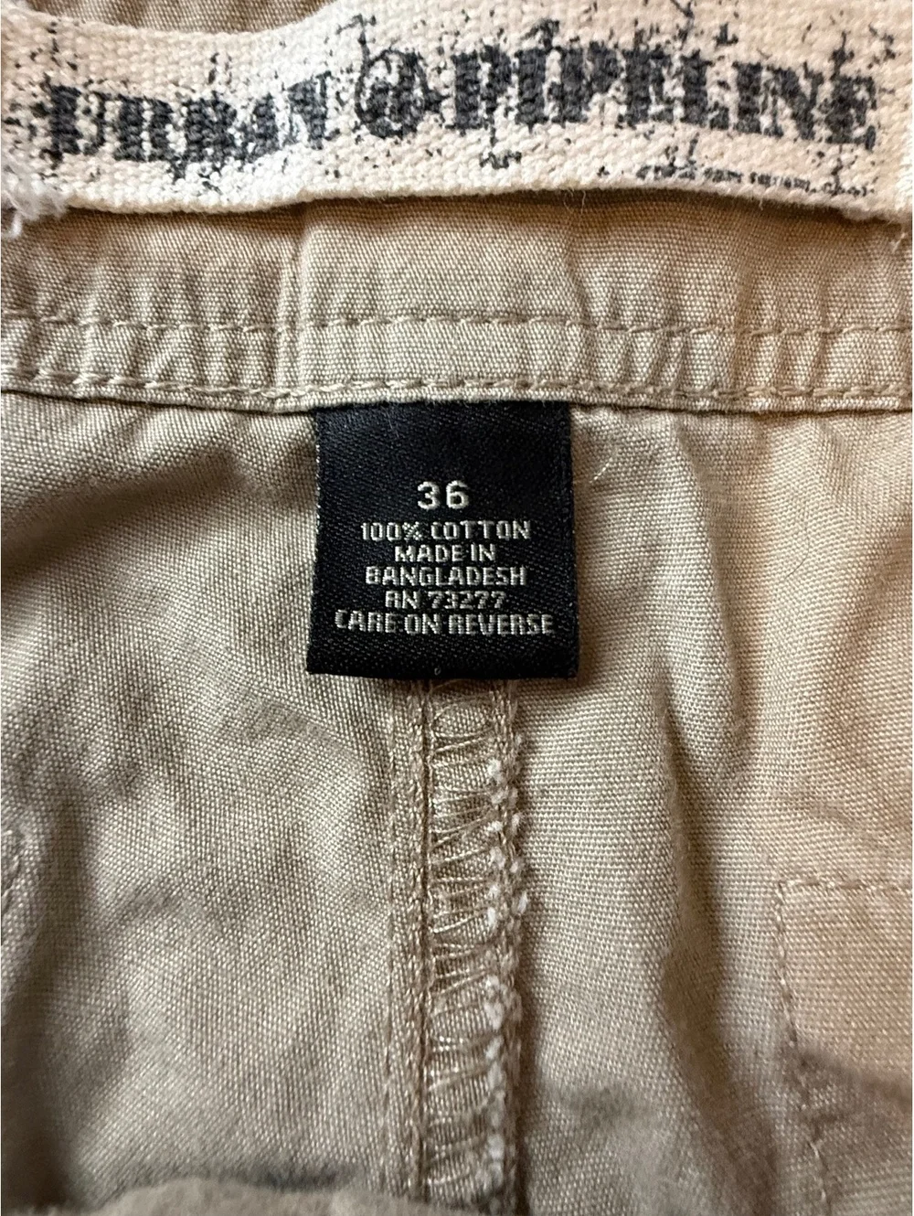 Urban Pipeline Mens Cargo Shorts Size 36 Tan Khaki Cotton Belted Pockets Y2K
